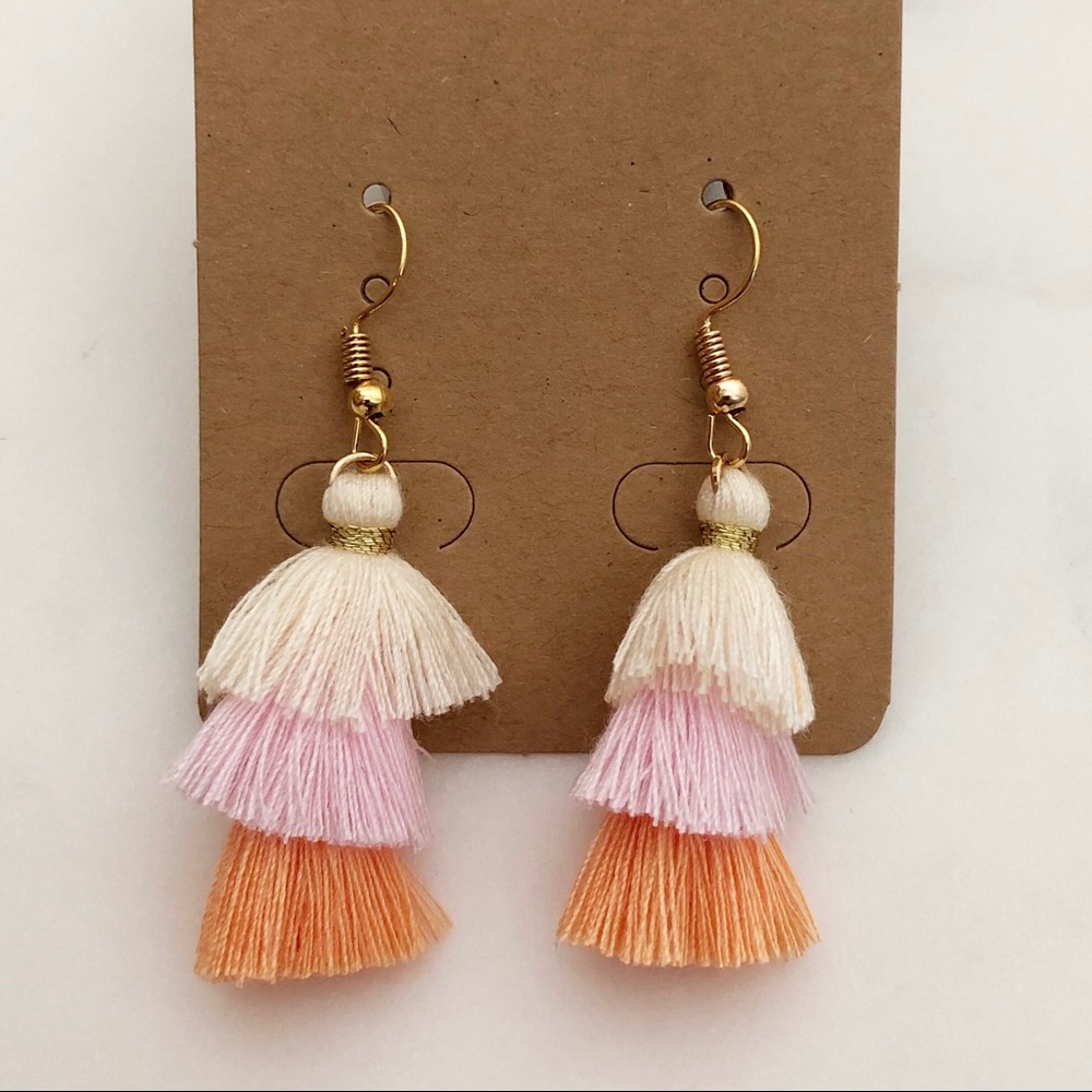 Fringe Boho Layered Tassel Earrings - Picture 3 of 5